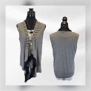 🌷|| Open Front Striped Lace Trim Knit Vest-